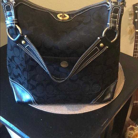 Coach Handbags - Black Coach With Fold Over The Top Close